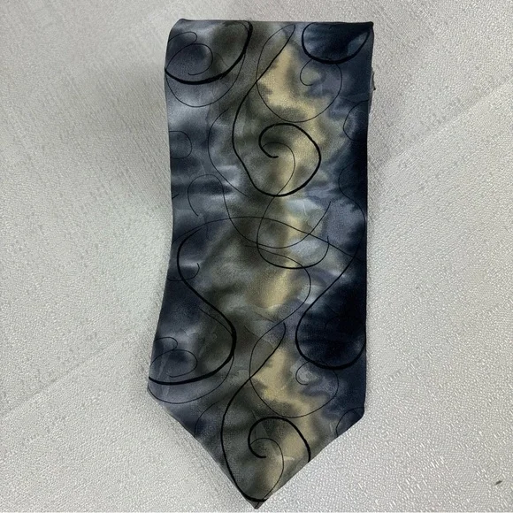 J. Garcia Silk‎ Tie, Emerging Elephant Collection Twenty-Eight, Grey/Cream Swirl - Picture 3 of 9